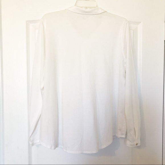 Eileen Fisher White Button 100% Organic Cotton - Picture 2 of 7